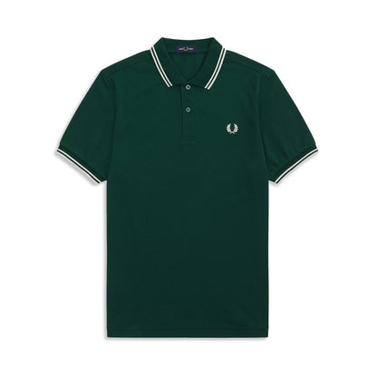 Fred Perry Twin Tipped Polo Shirt Ivy Green/Snow White/White  - M3600-406