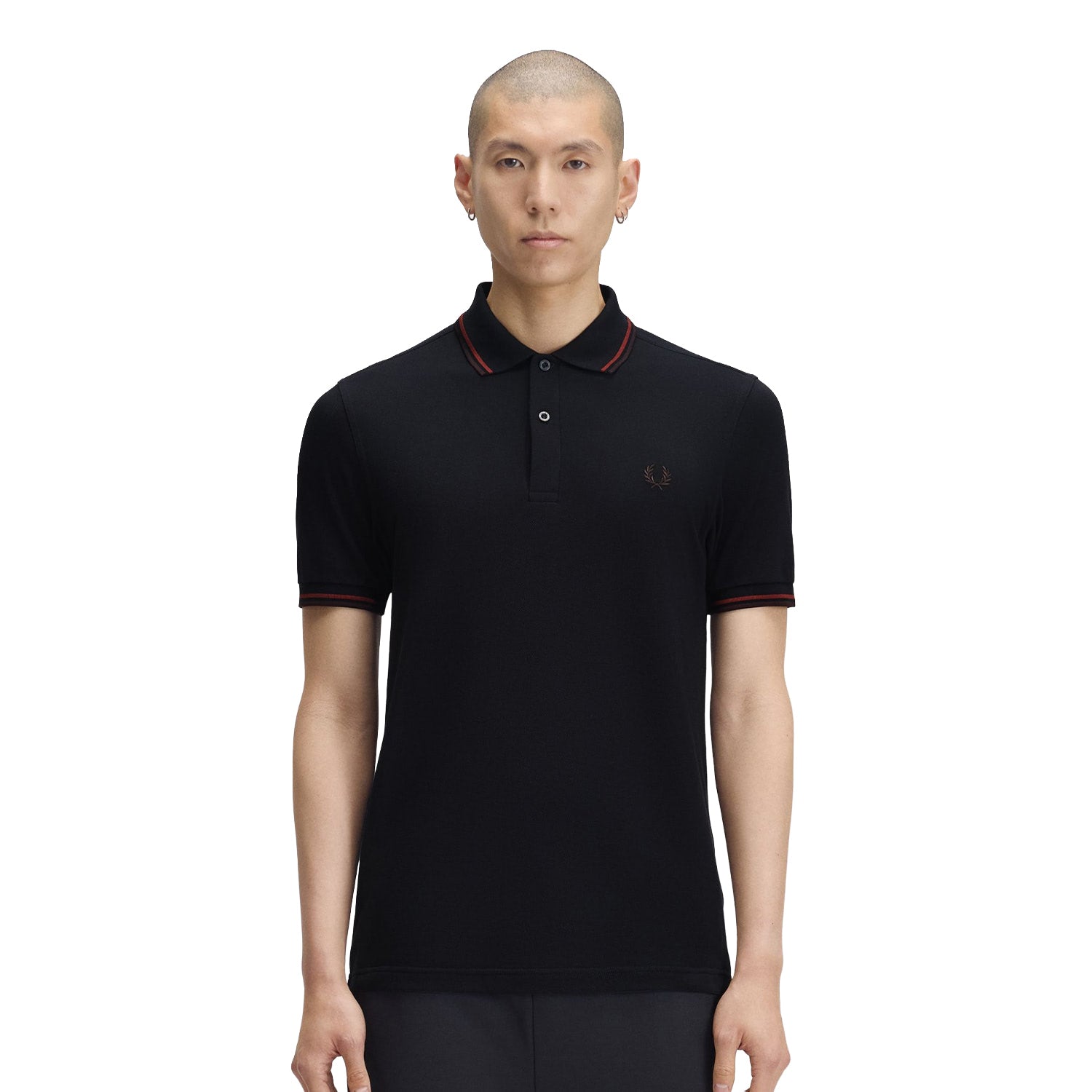 Fred Perry Twin Tipped Polo Shirt Navy/Brandy/Shaded Brown  - M3600-75C