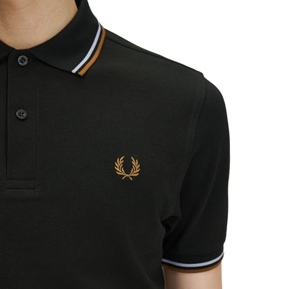 Fred Perry Twin Tipped Polo Shirt Night Green/Dusky Blue  - M3600-78C