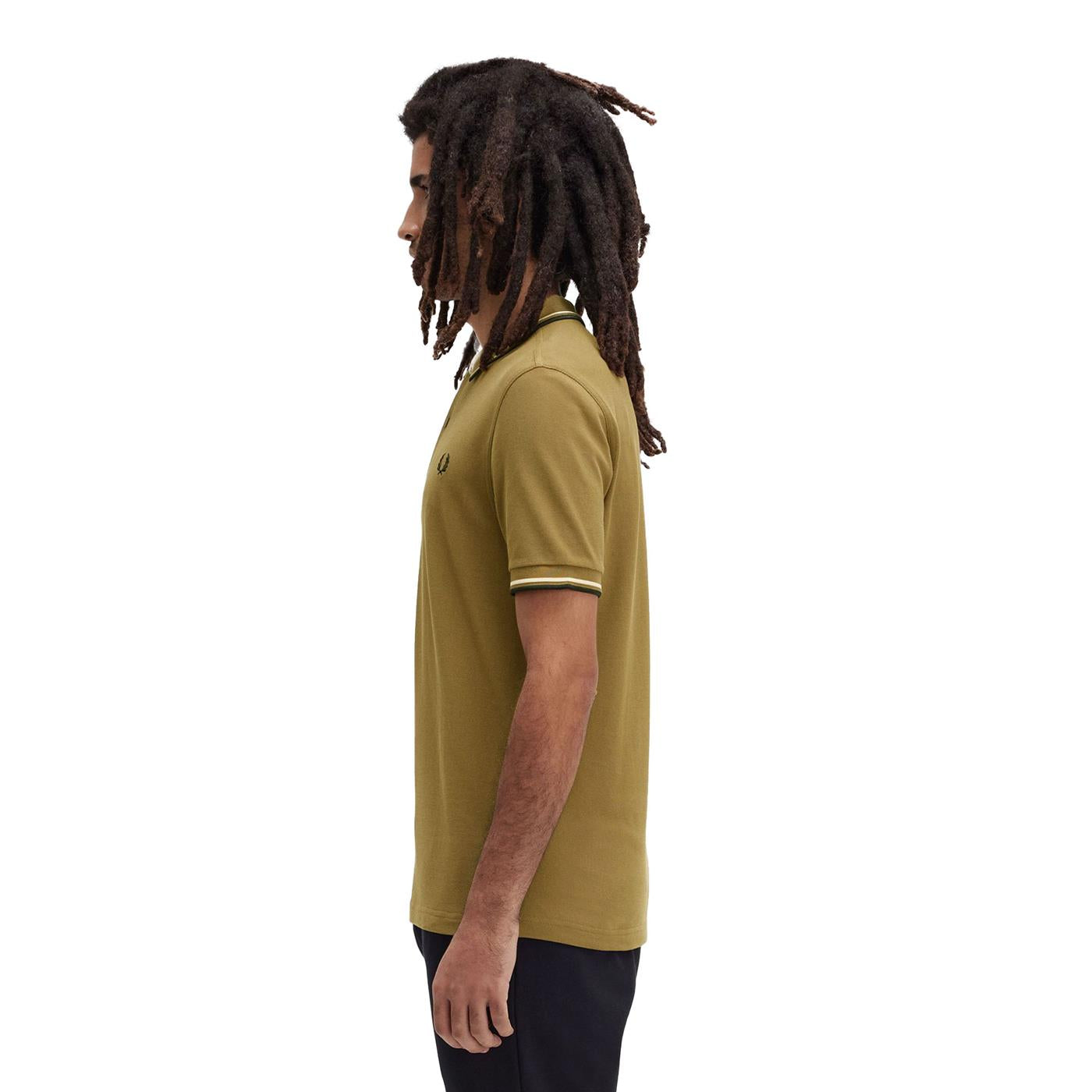 Fred Perry Twin Tipped Polo Shirt Shaded Stone/Ice Cream  - M3600-W60
