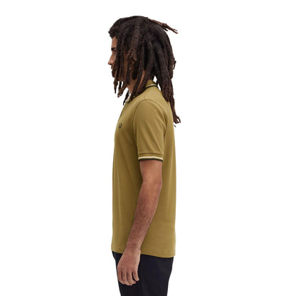 Fred Perry Twin Tipped Polo Shirt Shaded Stone/Ice Cream  - M3600-W60