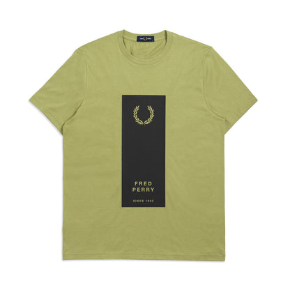 Fred Perry Block Print T-Shirt Sage Green  - M3664-P05