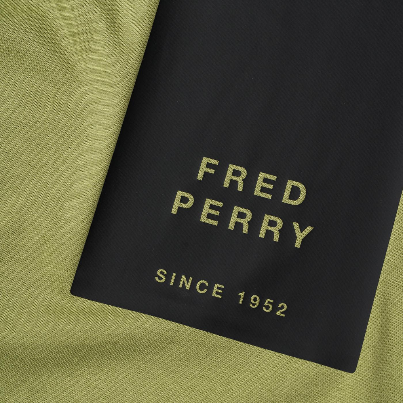 Fred Perry Block Print T-Shirt Sage Green  - M3664-P05