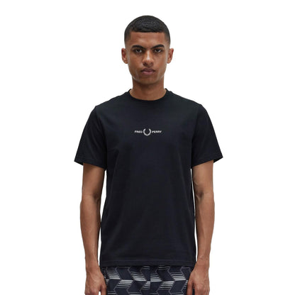 Fred Perry Embroidered T-Shirt Black  - M4580-102