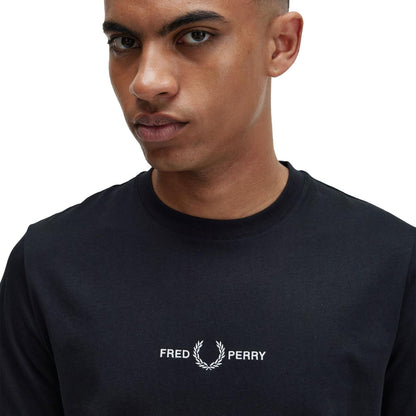 Fred Perry Embroidered T-Shirt Black  - M4580-102