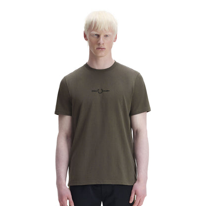 Fred Perry Embroidered T-Shirt Field Green  - M4580-148