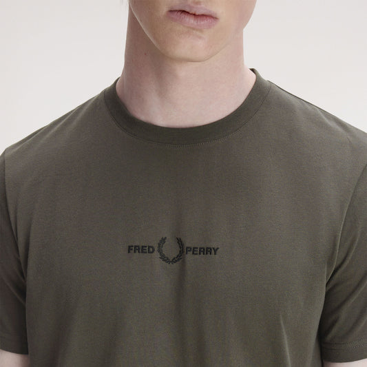 Fred Perry Embroidered T-Shirt Field Green  - M4580-148