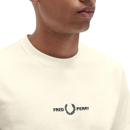 Fred Perry Embroidered T-Shirt Ecru  - M4580-F79