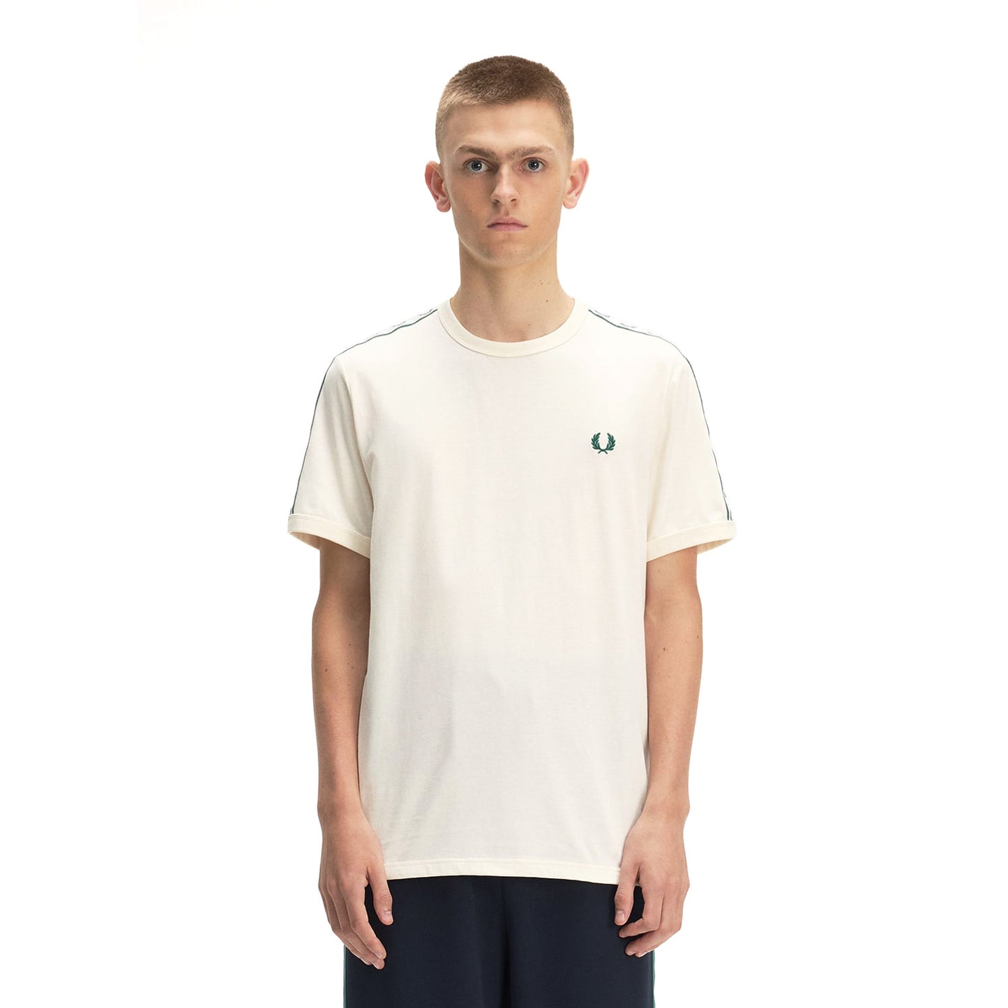 Fred Perry Contrast Tape Ringer T-Shirt Ecru  - M4613-560