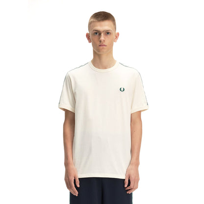 Fred Perry Contrast Tape Ringer T-Shirt Ecru  - M4613-560