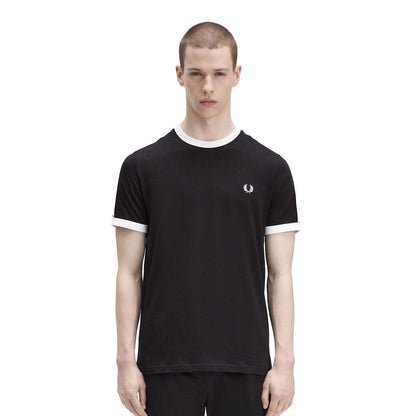 Fred Perry Taped Ringer T-Shirt Black  - M4620-102
