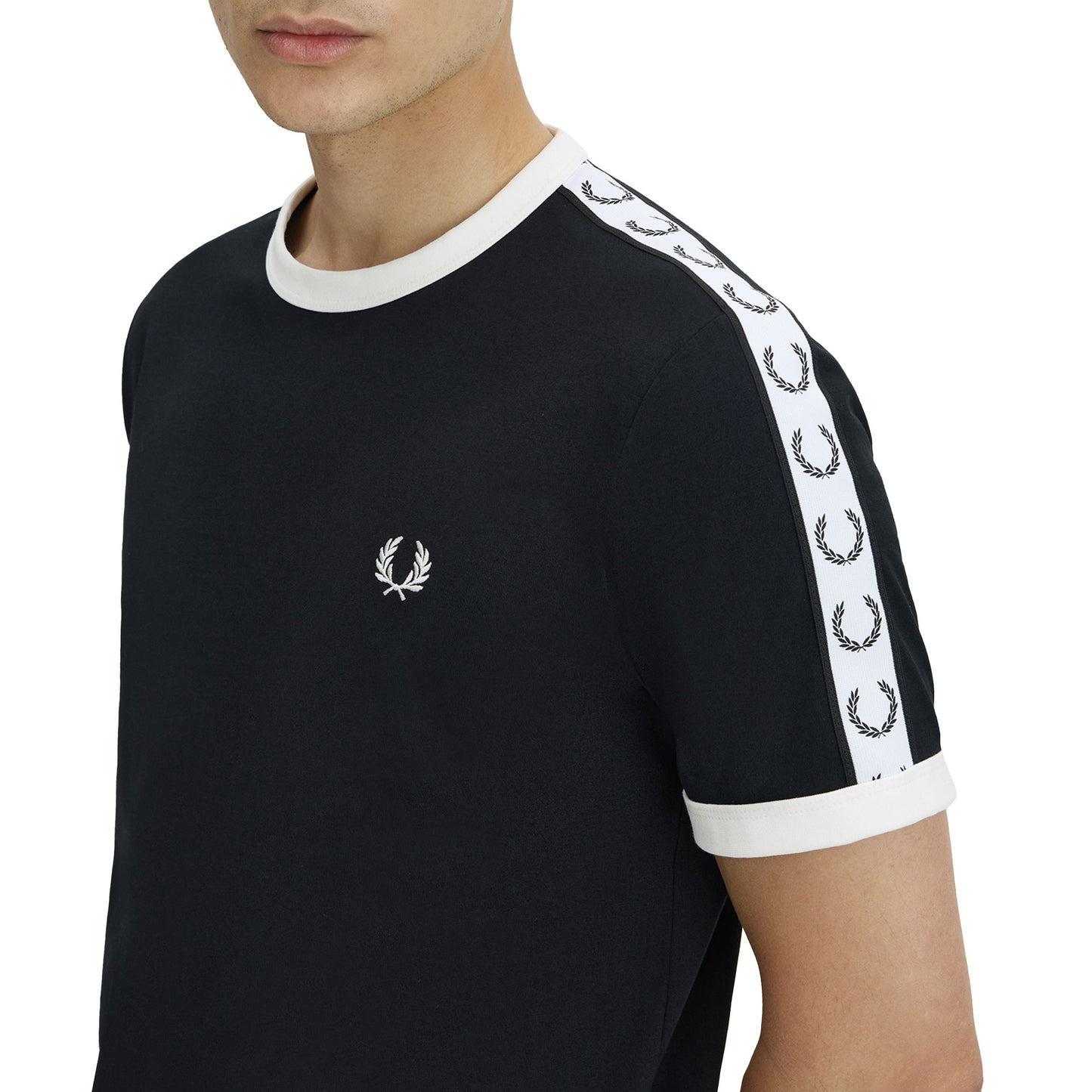 Fred Perry Taped Ringer T-Shirt Black