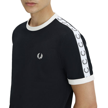 Fred Perry Taped Ringer T-Shirt Black