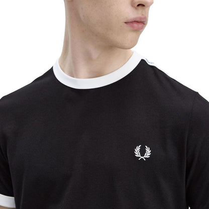 Fred Perry Taped Ringer T-Shirt Black  - M4620-102