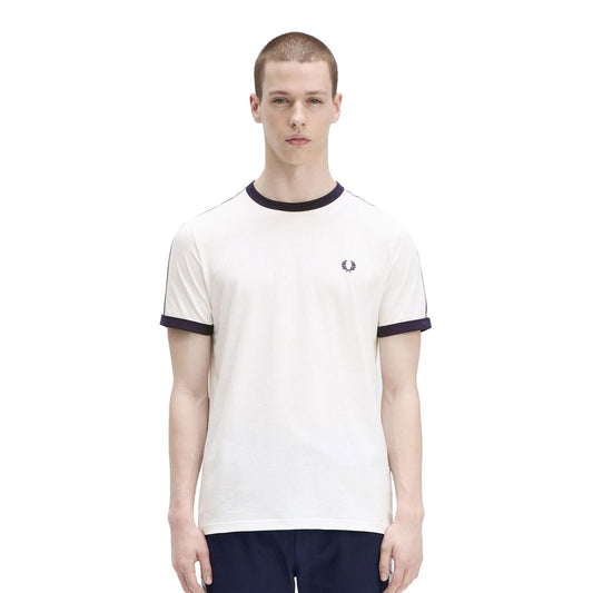 Fred Perry Taped Ringer T-Shirt Snow White  - M4620-129