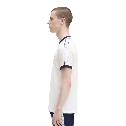 Fred Perry Taped Ringer T-Shirt Snow White  - M4620-129