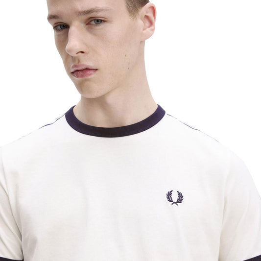Fred Perry Taped Ringer T-Shirt Snow White  - M4620-129