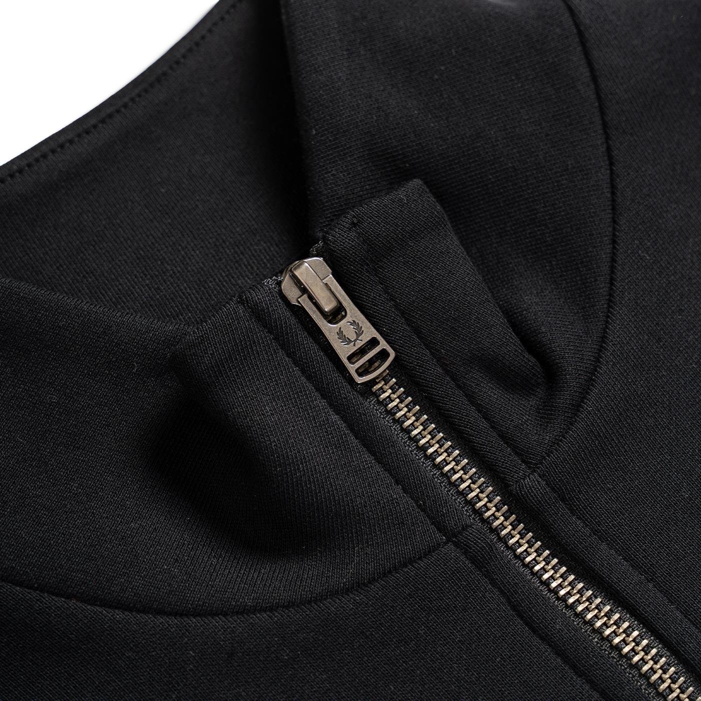 Fred Perry Tipped Sleeve Half Zip Sweatshirt Black  - M5545-102