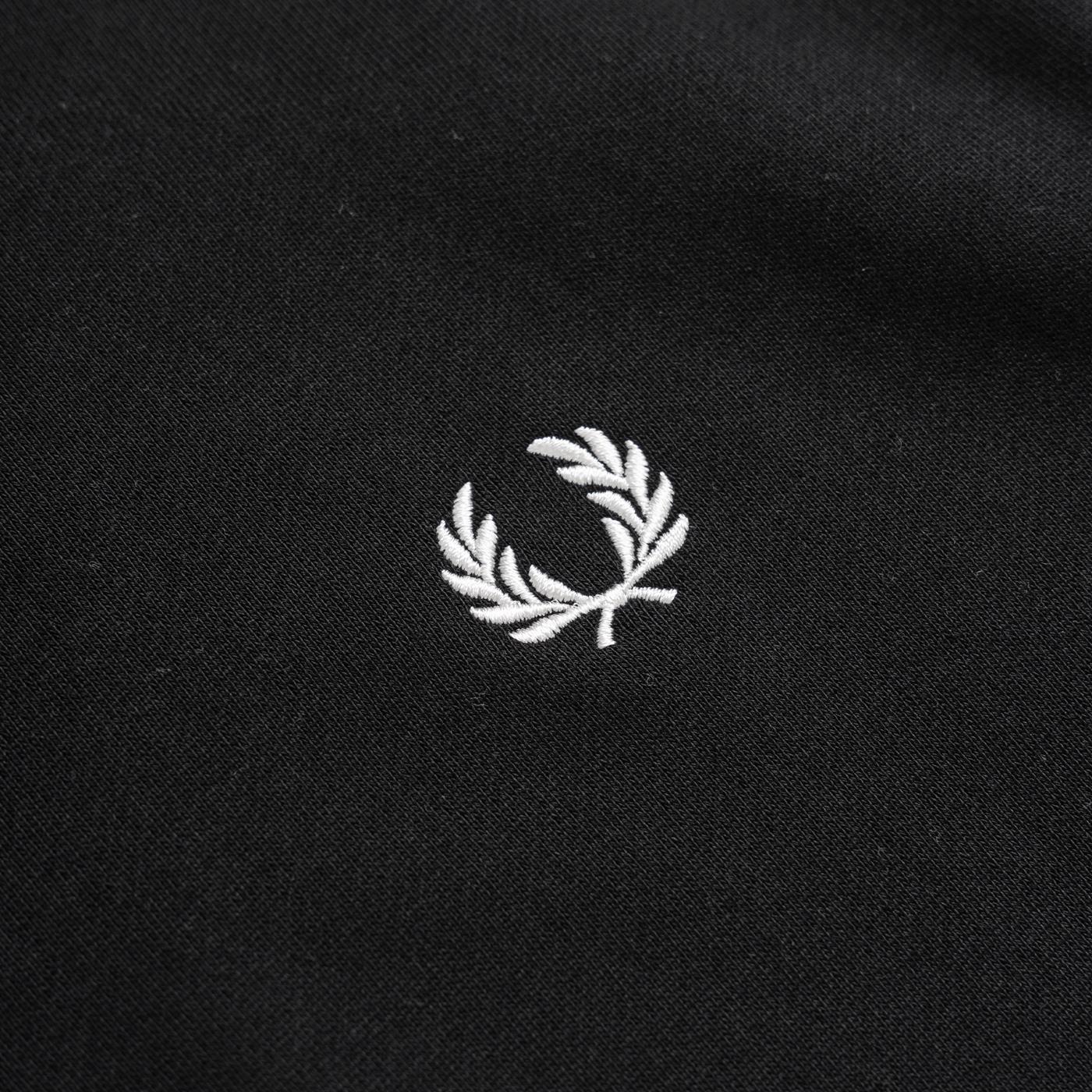 Fred Perry Tipped Sleeve Half Zip Sweatshirt Black  - M5545-102