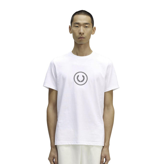 Fred Perry Circle Branding T-Shirt White  - M5630-100