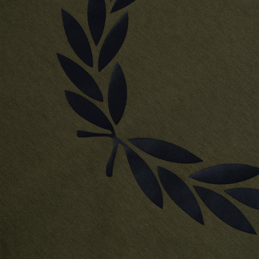 Fred Perry Constrast Cuff Laurel LS T-Shirt Uniform Green  - M5688-Q55