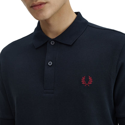 Fred Perry M6000 Polo Shirt Navy/Burnt Red