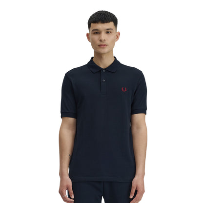 Fred Perry M6000 Polo Shirt Navy/Burnt Red