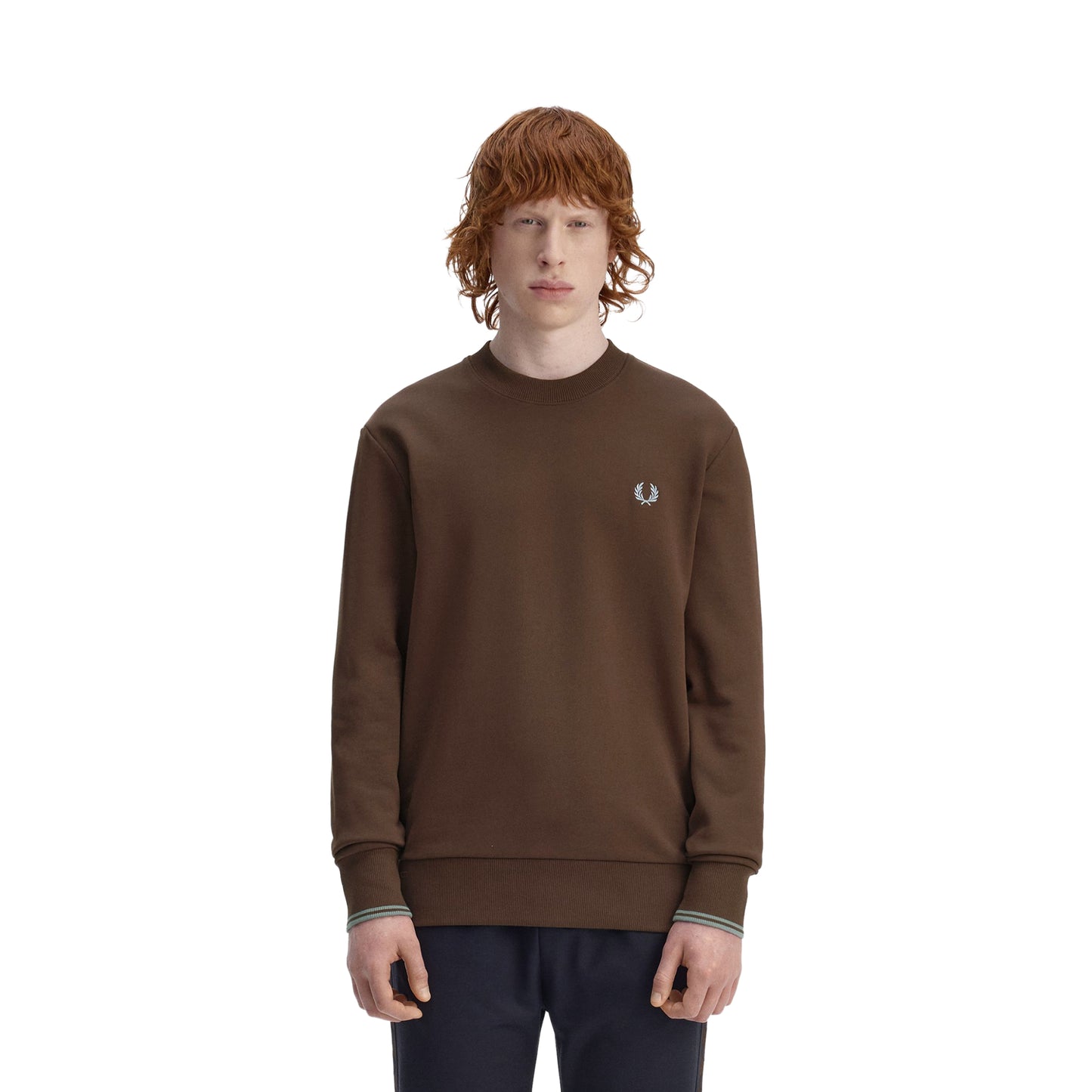 Fred Perry Crewneck Sweatshirt Burnt Tobacco/Stockport Blue  - M7535-49A