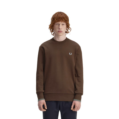 Fred Perry Crewneck Sweatshirt Burnt Tobacco/Stockport Blue  - M7535-49A