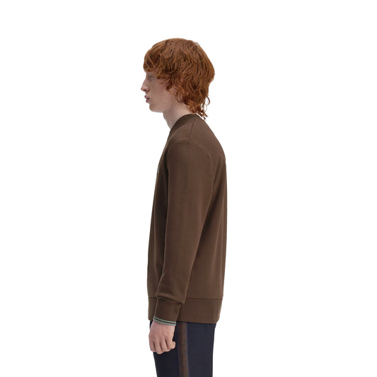 Fred Perry Crewneck Sweatshirt Burnt Tobacco/Stockport Blue  - M7535-49A
