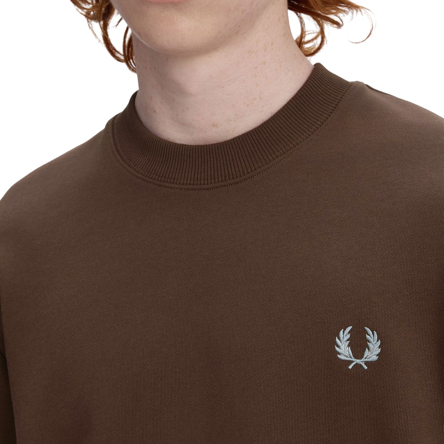 Fred Perry Crewneck Sweatshirt Burnt Tobacco/Stockport Blue  - M7535-49A
