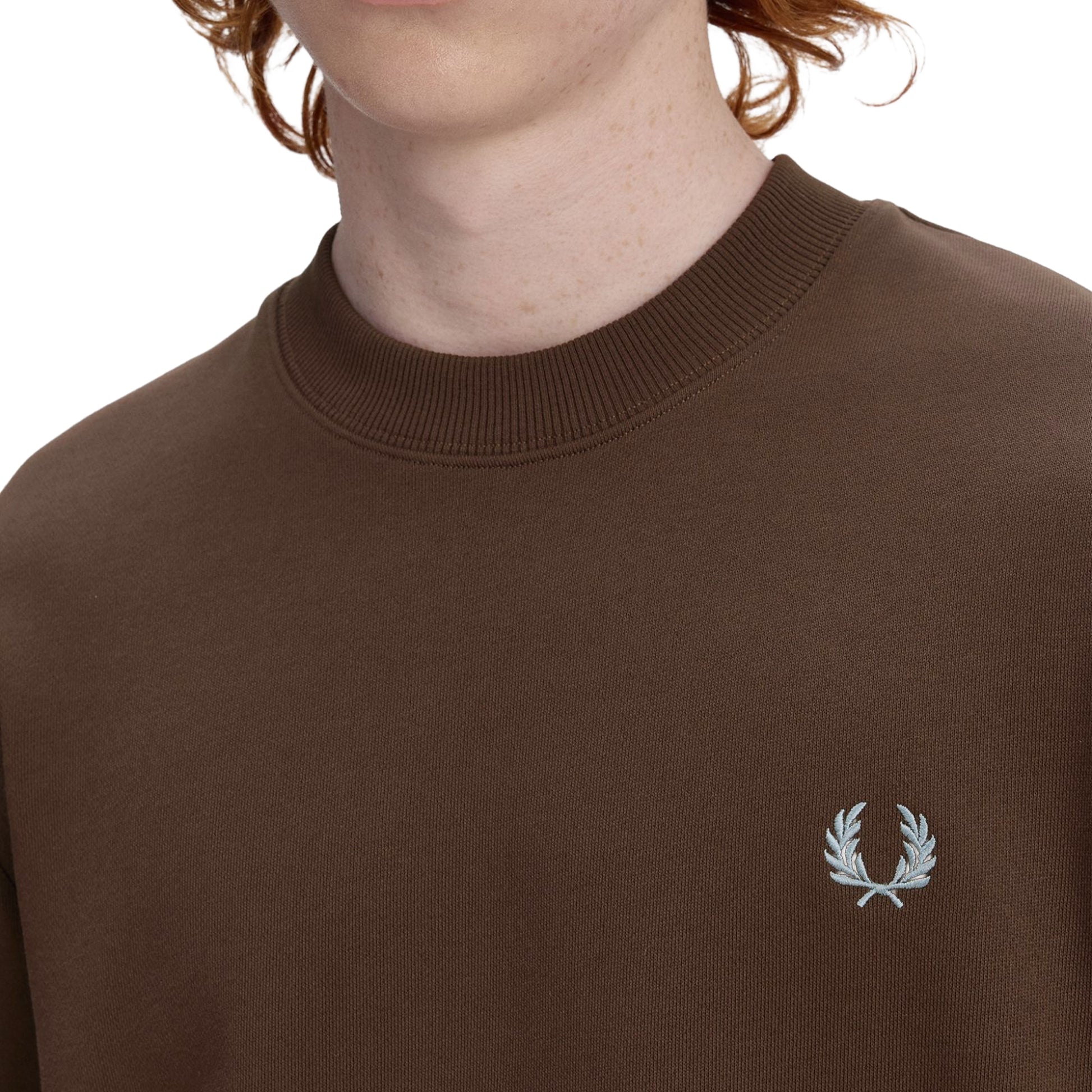 Fred Perry Crewneck Sweatshirt Burnt Tobacco/Stockport Blue  - M7535-49A