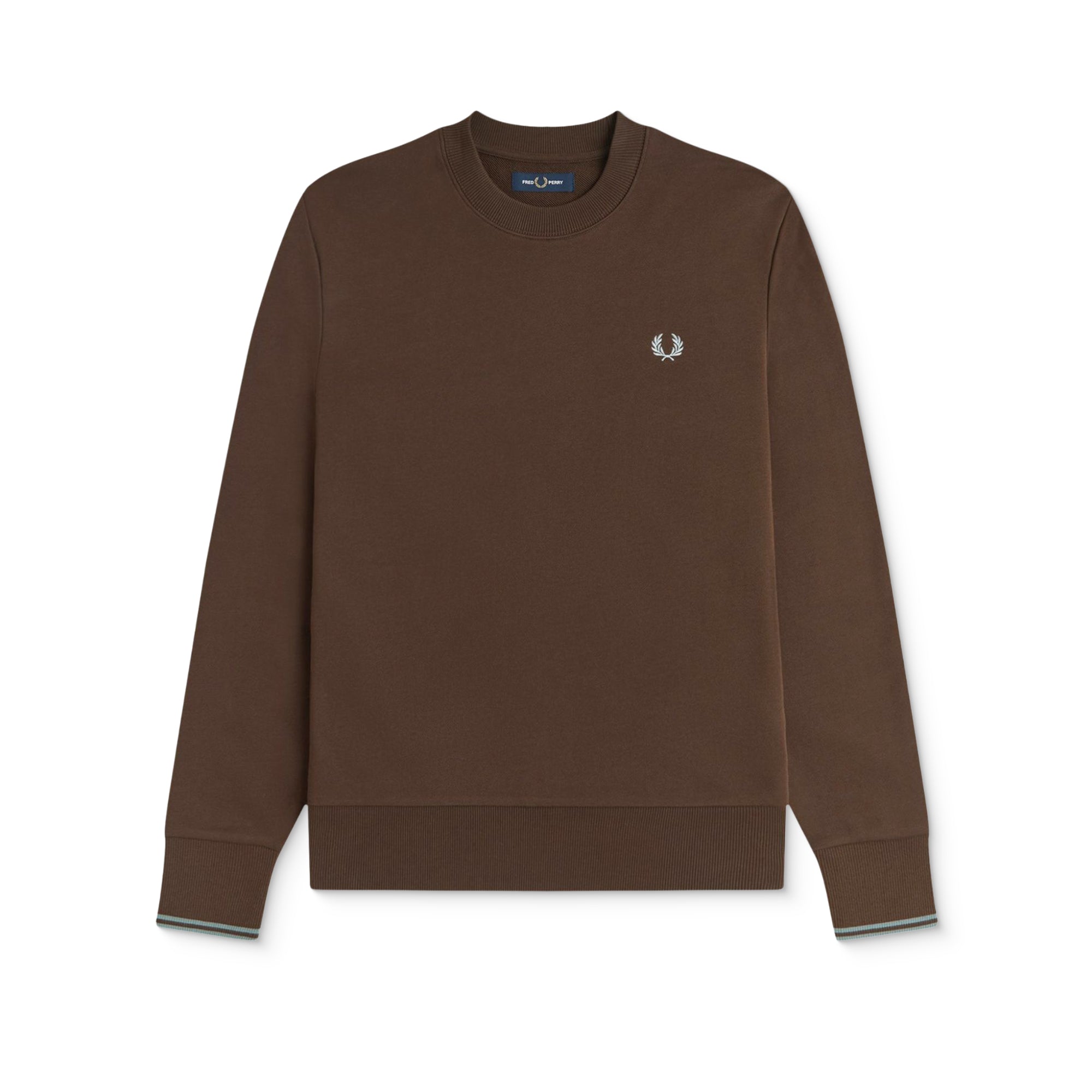 Fred Perry Crewneck Sweatshirt Burnt Tobacco/Stockport Blue – XTREME