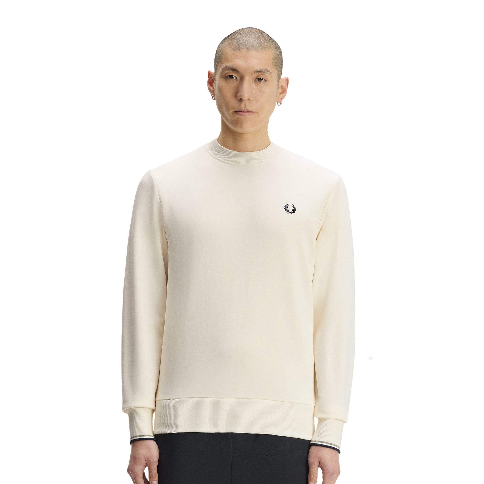 Fred Perry Crewneck Sweatshirt Ecru/Seagrass/Dark Airforce  - M7535-68C