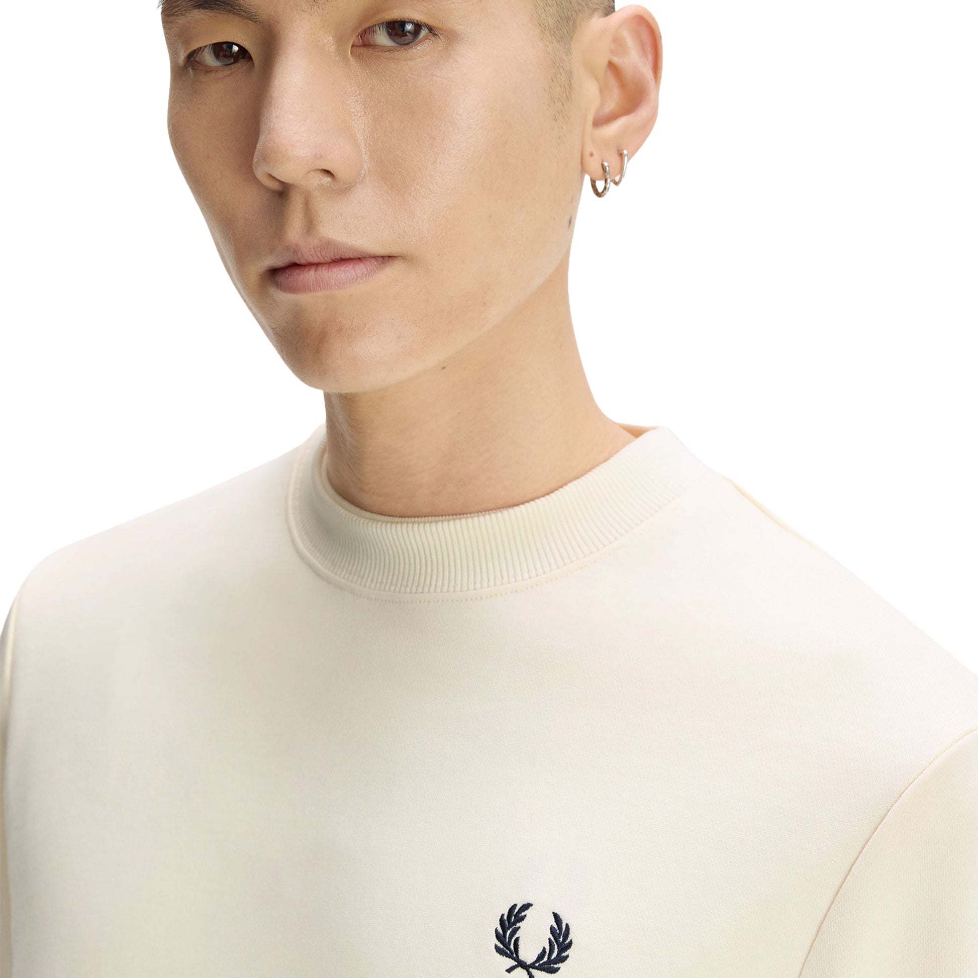 Fred Perry Crewneck Sweatshirt Ecru/Seagrass/Dark Airforce  - M7535-68C