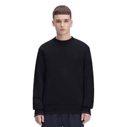 Fred Perry Crewneck Sweatshirt Navy/Brandy/Rich Brown  - M7535-75C