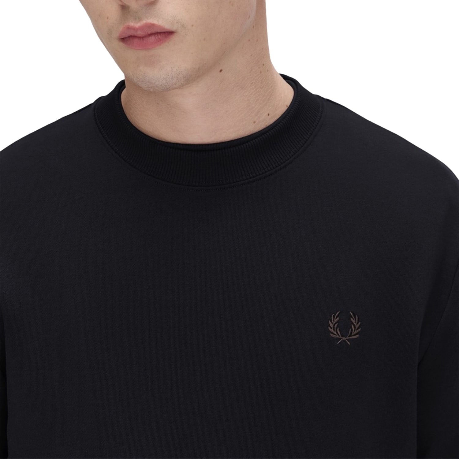 Fred Perry Crewneck Sweatshirt Navy/Brandy/Rich Brown  - M7535-75C