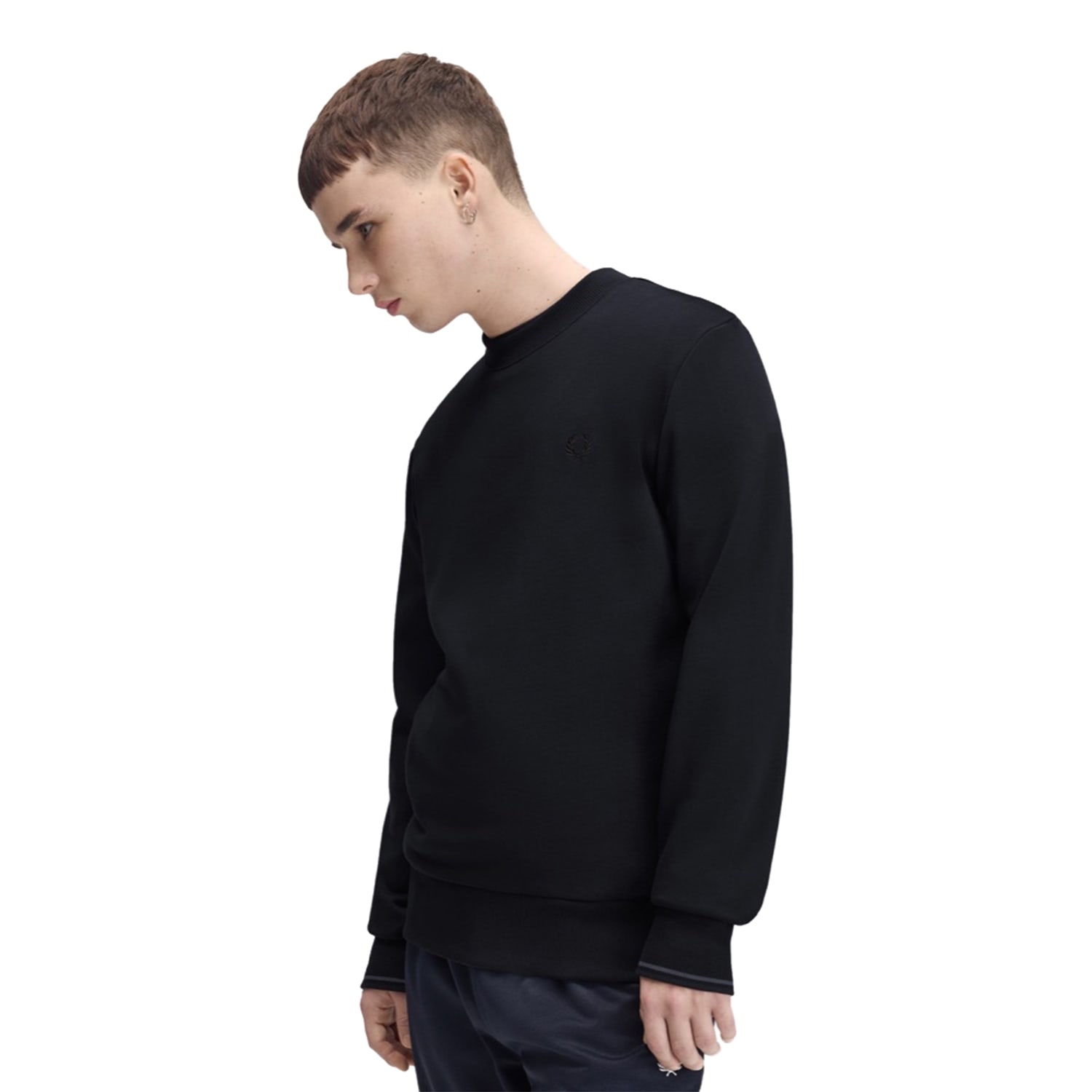 Fred Perry Crewneck Sweatshirt Navy/Brandy/Rich Brown  - M7535-75C