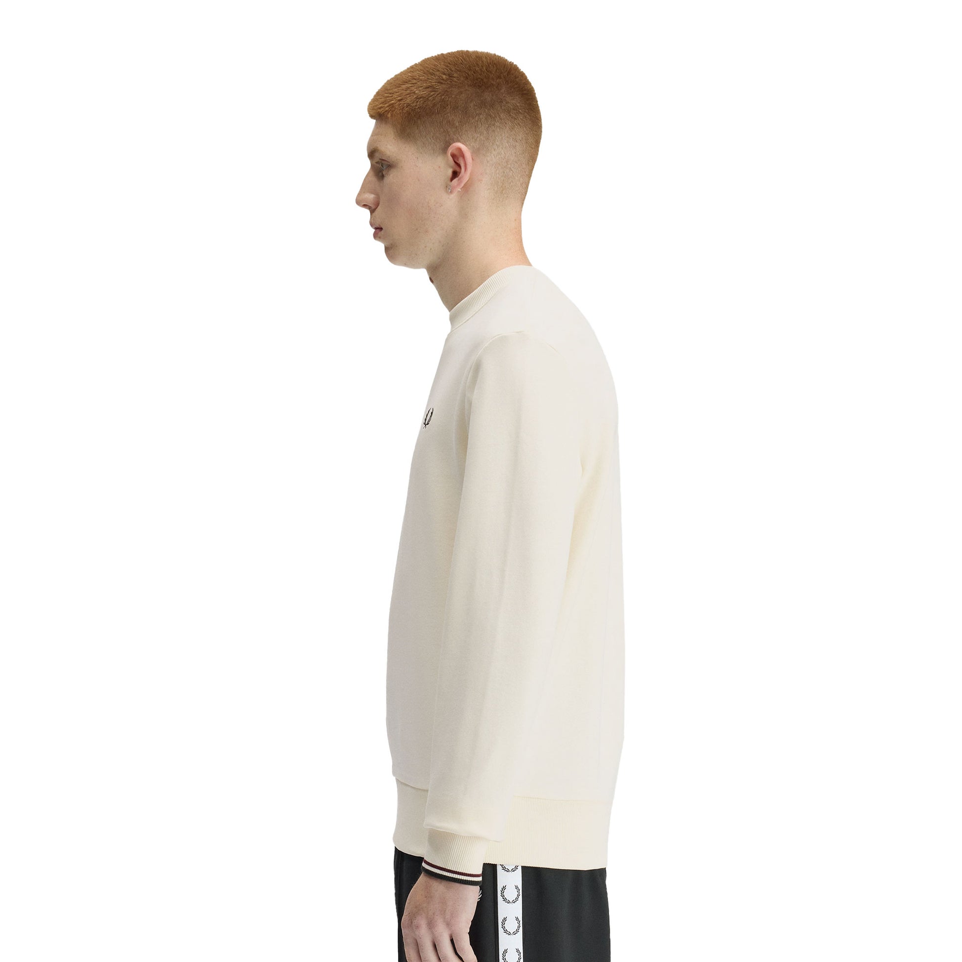 Fred Perry Crewneck Sweatshirt Ecru/Oxblood/Grassroots  - M7535-84A