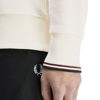 Fred Perry Crewneck Sweatshirt Ecru/Oxblood/Grassroots  - M7535-84A
