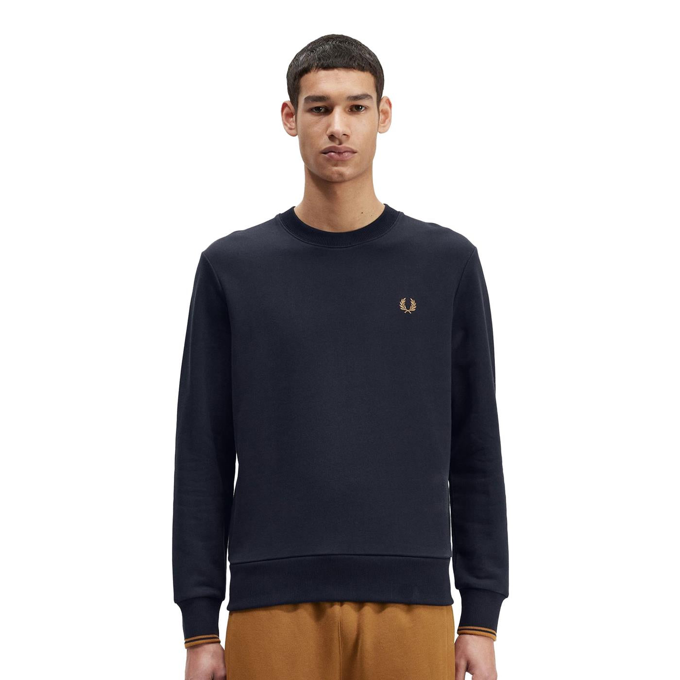 Fred Perry Crewneck Sweatshirt Navy/Dark Caramel  - M7535-R63