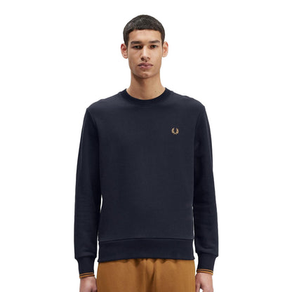 Fred Perry Crewneck Sweatshirt Navy/Dark Caramel  - M7535-R63