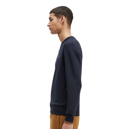 Fred Perry Crewneck Sweatshirt Navy/Dark Caramel  - M7535-R63