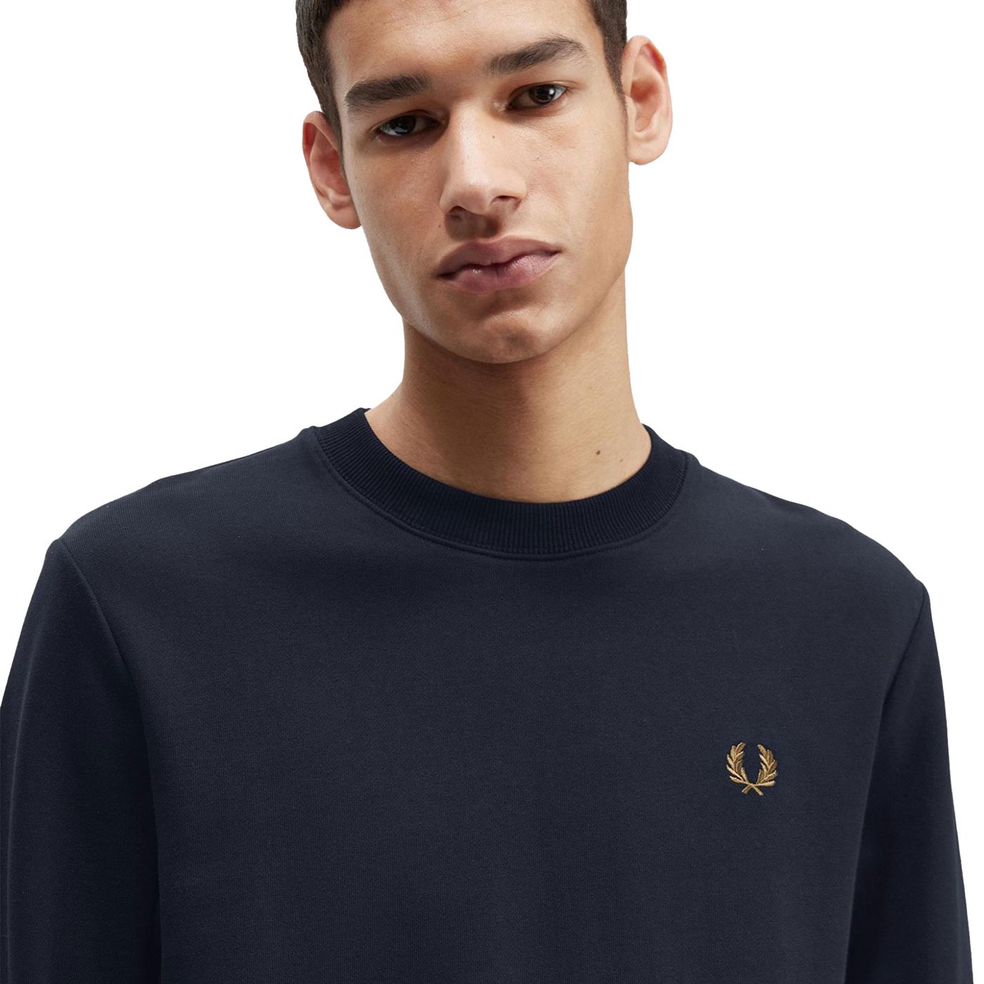 Fred Perry Crewneck Sweatshirt Navy/Dark Caramel  - M7535-R63