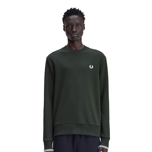 Fred Perry Crewneck Sweatshirt Night Green/Snow White  - M7535-T50