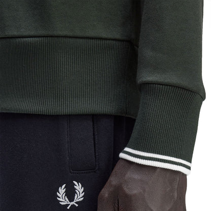 Fred Perry Crewneck Sweatshirt Night Green/Snow White  - M7535-T50