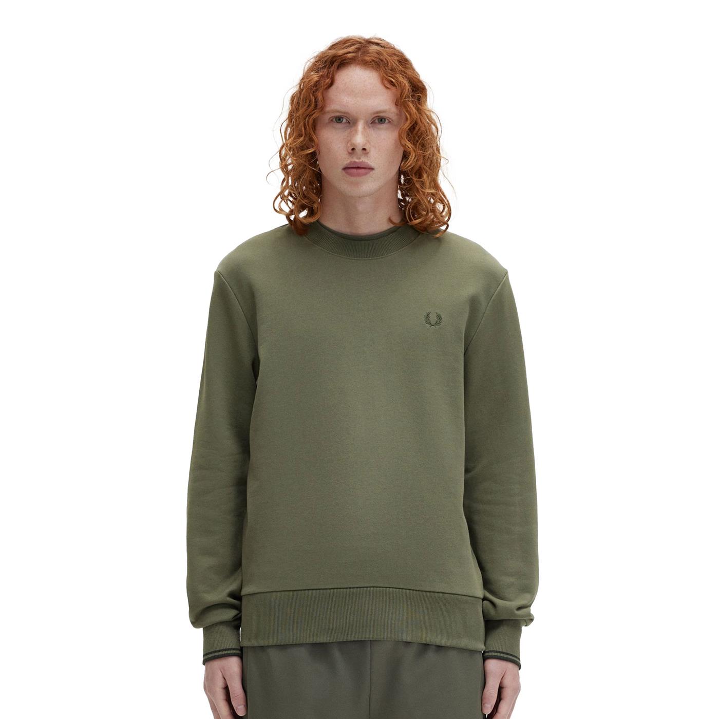 Fred Perry Crewneck Sweatshirt Laurel Wreath Green  - M7535-W49