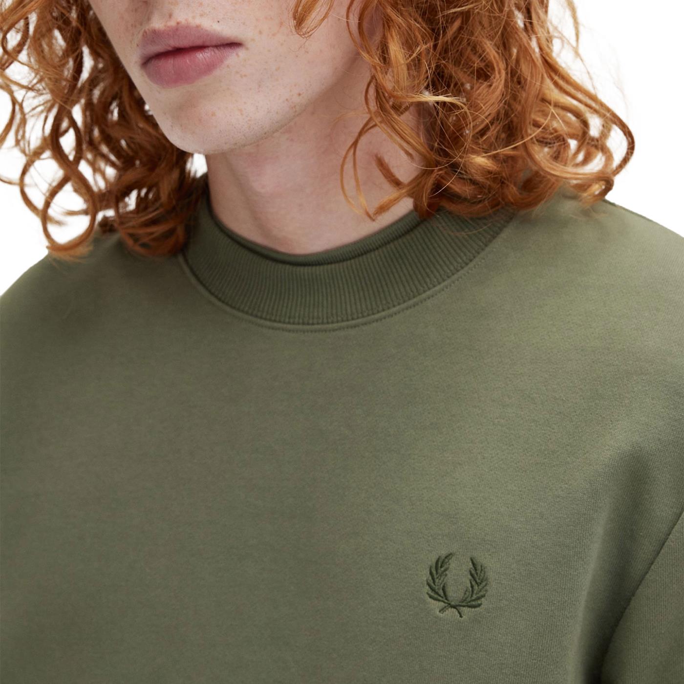 Fred Perry Crewneck Sweatshirt Laurel Wreath Green  - M7535-W49