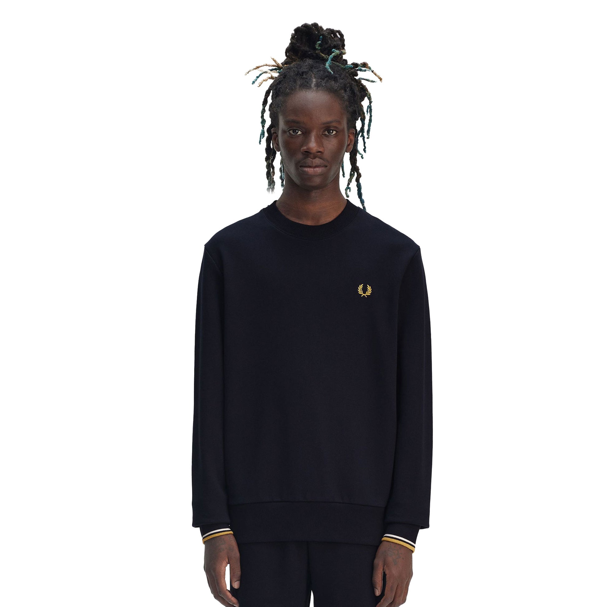 Fred Perry Crewneck Sweatshirt Navy/Ecru/Honeycomb  - M7535-W53