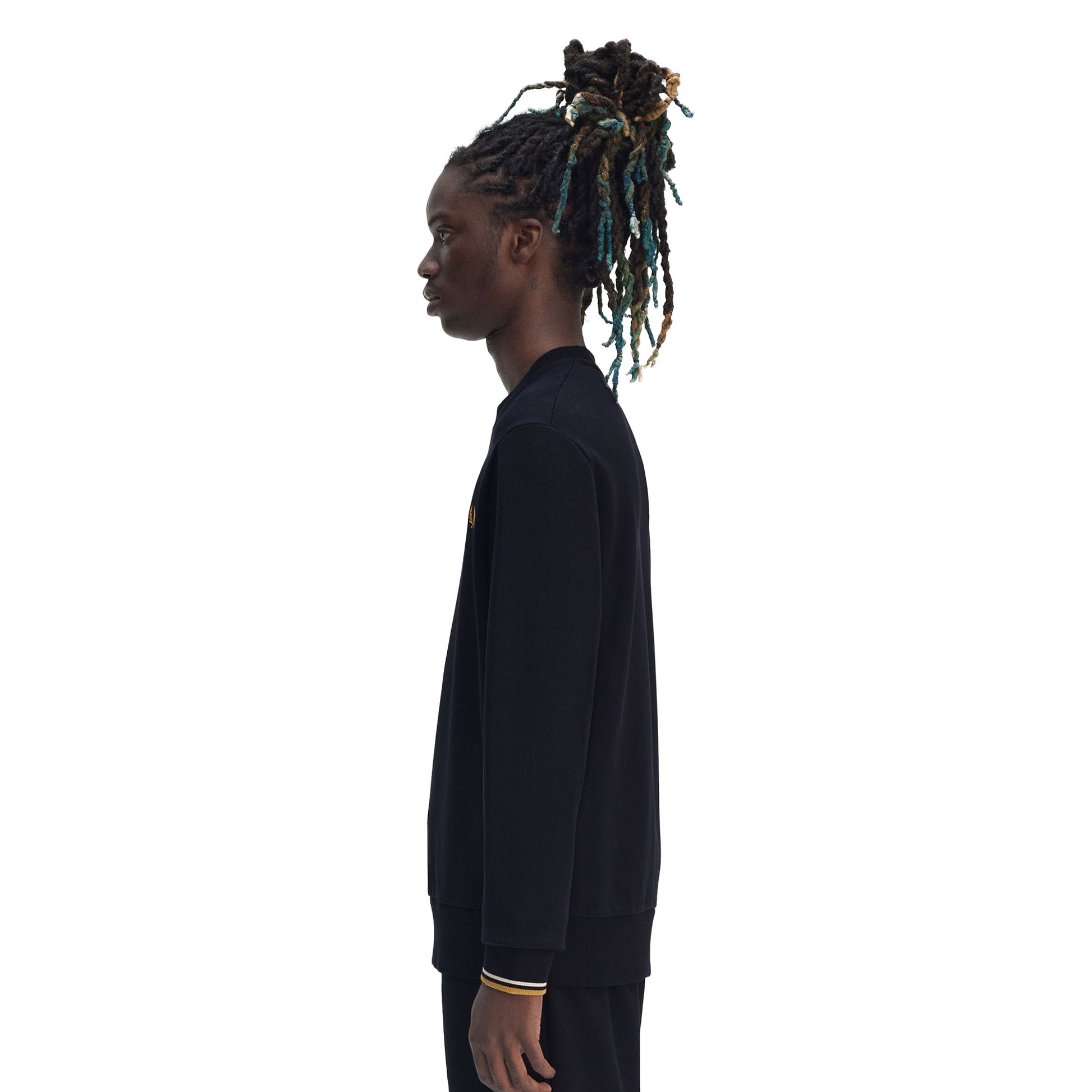 Fred Perry Crewneck Sweatshirt Navy/Ecru/Honeycomb  - M7535-W53
